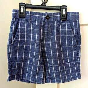 Janie and Jack linen blend tattersall shorts